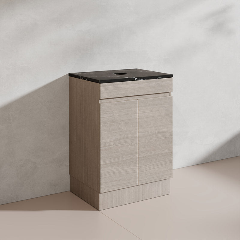 Lukka Camden Modern 600mm Freestanding Vanity E0 MDF Wood Grain PVC Film Cabinet Variant Colour Available