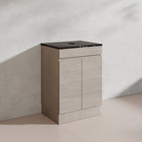 Lukka Camden Modern 600mm Freestanding Vanity E0 MDF Wood Grain PVC Film Cabinet Variant Colour Available