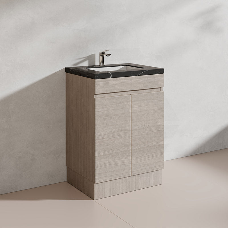 Lukka Camden Modern 600mm Freestanding Vanity E0 MDF Wood Grain PVC Film Cabinet Variant Colour Available