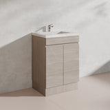 Lukka Camden Modern 600mm Freestanding Vanity E0 MDF Wood Grain PVC Film Cabinet Variant Colour Available