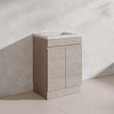 Lukka Camden Modern 600mm Freestanding Vanity E0 MDF Wood Grain PVC Film Cabinet Variant Colour Available
