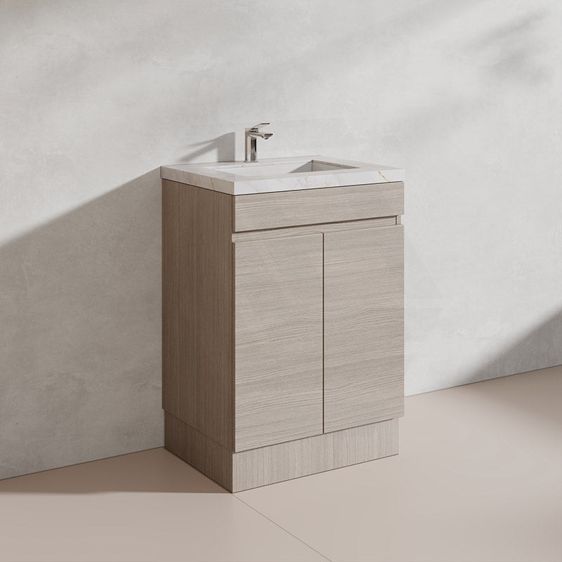 Lukka Camden Modern 600mm Freestanding Vanity E0 MDF Wood Grain PVC Film Cabinet Variant Colour Available