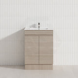 Lukka Camden Modern 600mm Freestanding Vanity E0 MDF Wood Grain PVC Film Cabinet Variant Colour Available