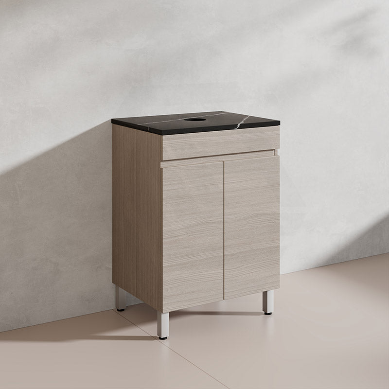 Lukka Camden Modern 600mm Freestanding Vanity E0 MDF Wood Grain PVC Film Cabinet Variant Colour Available