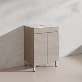Lukka Camden Modern 600mm Freestanding Vanity E0 MDF Wood Grain PVC Film Cabinet Variant Colour Available