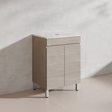 Lukka Camden Modern 600mm Freestanding Vanity E0 MDF Wood Grain PVC Film Cabinet Variant Colour Available