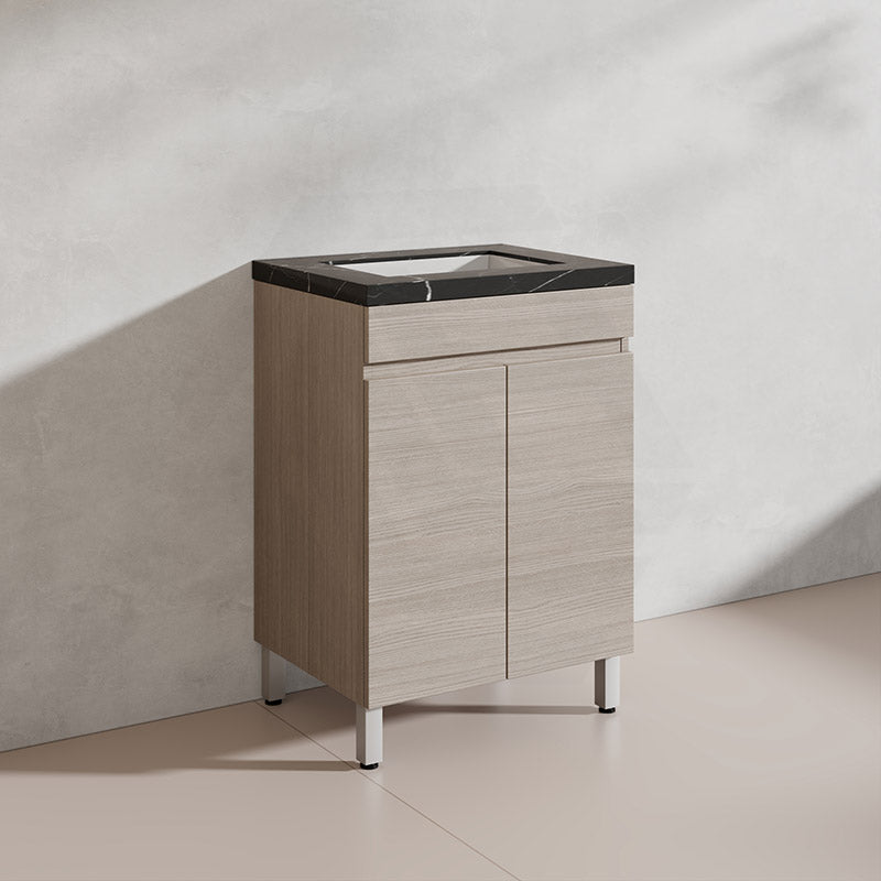 Lukka Camden Modern 600mm Freestanding Vanity E0 MDF Wood Grain PVC Film Cabinet Variant Colour Available