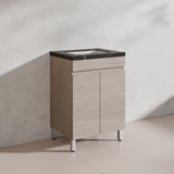 Lukka Camden Modern 600mm Freestanding Vanity E0 MDF Wood Grain PVC Film Cabinet Variant Colour Available