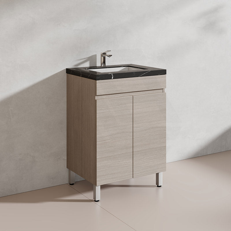 Lukka Camden Modern 600mm Freestanding Vanity E0 MDF Wood Grain PVC Film Cabinet Variant Colour Available