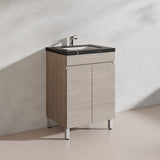 Lukka Camden Modern 600mm Freestanding Vanity E0 MDF Wood Grain PVC Film Cabinet Variant Colour Available