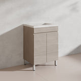 Lukka Camden Modern 600mm Freestanding Vanity E0 MDF Wood Grain PVC Film Cabinet Variant Colour Available