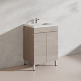 Lukka Camden Modern 600mm Freestanding Vanity E0 MDF Wood Grain PVC Film Cabinet Variant Colour Available