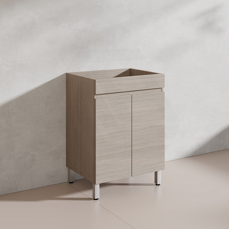 Lukka Camden Modern 600mm Freestanding Vanity E0 MDF Wood Grain PVC Film Cabinet Variant Colour Available