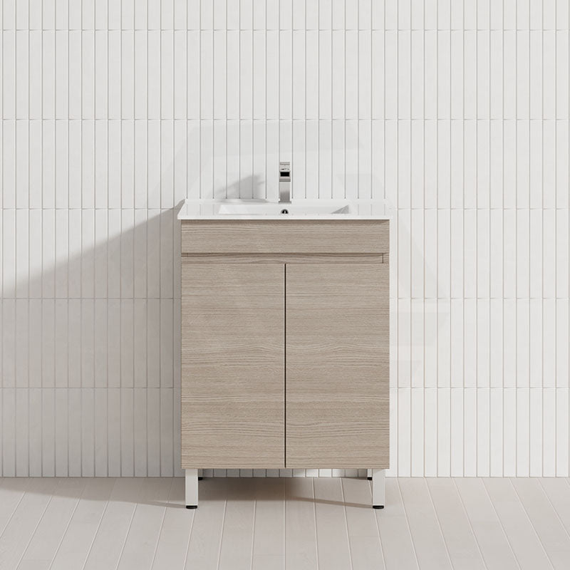 Lukka Camden Modern 600mm Freestanding Vanity E0 MDF Wood Grain PVC Film Cabinet Variant Colour Available