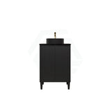 Lukka Crete Modern 600-1500mm Matt Black/White Freestanding Vanity with Legs PVC Board Linear Surface