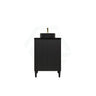 Lukka Crete Modern 600-1500mm Matt Black/White Freestanding Vanity with Legs PVC Board Linear Surface