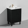 Lukka Crete Modern 600-1500mm Matt Black/White Freestanding Vanity with Legs PVC Board Linear Surface