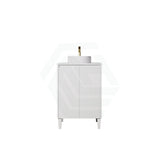 Lukka Crete Modern 600-1500mm Matt Black/White Freestanding Vanity with Legs PVC Board Linear Surface