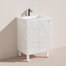Lukka Crete Modern 600-1500mm Matt Black/White Freestanding Vanity with Legs PVC Board Linear Surface