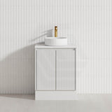 Lukka Crete Modern 600-1500mm Matt Black/White Freestanding Vanity with Kickboard PVC Board Linear Surface