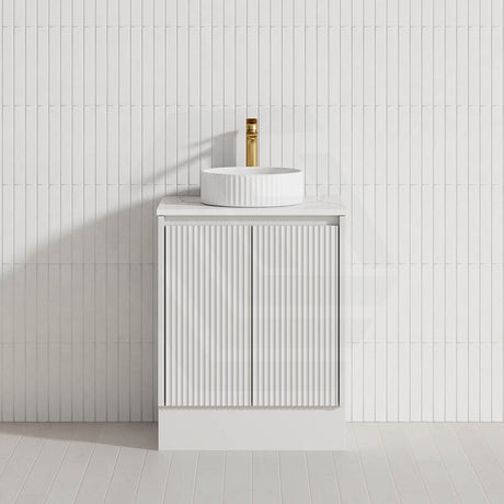 Lukka Crete Modern 600-1500mm Matt Black/White Freestanding Vanity with Kickboard PVC Board Linear Surface