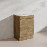 Lukka Camden Modern 600mm Freestanding Vanity E0 MDF Wood Grain PVC Film Cabinet Variant Colour Available