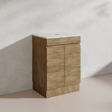 Lukka Camden Modern 600mm Freestanding Vanity E0 MDF Wood Grain PVC Film Cabinet Variant Colour Available