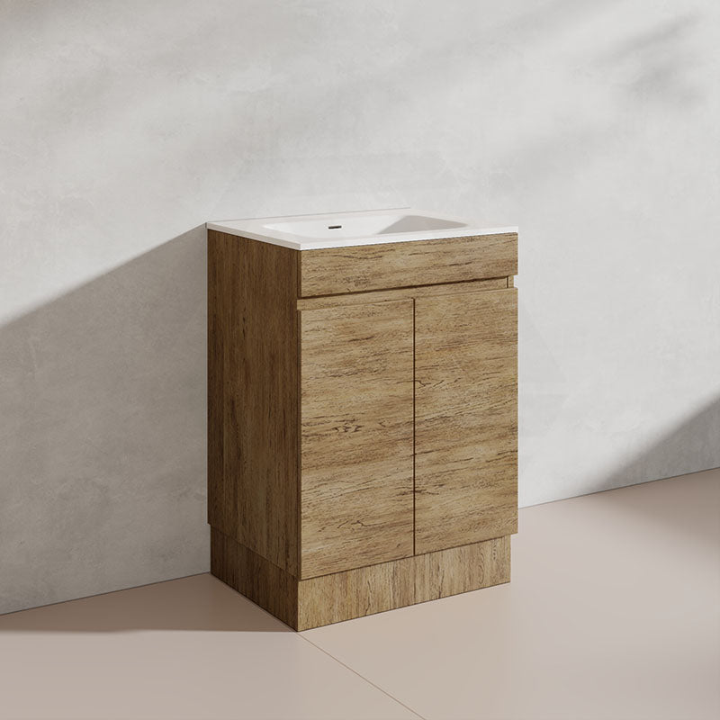 Lukka Camden Modern 600mm Freestanding Vanity E0 MDF Wood Grain PVC Film Cabinet Variant Colour Available