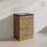 Lukka Camden Modern 600mm Freestanding Vanity E0 MDF Wood Grain PVC Film Cabinet Variant Colour Available
