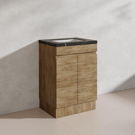 Lukka Camden Modern 600mm Freestanding Vanity E0 MDF Wood Grain PVC Film Cabinet Variant Colour Available