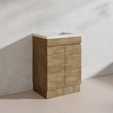 Lukka Camden Modern 600mm Freestanding Vanity E0 MDF Wood Grain PVC Film Cabinet Variant Colour Available