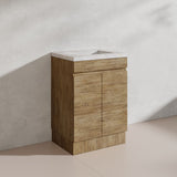 Lukka Camden Modern 600mm Freestanding Vanity E0 MDF Wood Grain PVC Film Cabinet Variant Colour Available