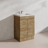 Lukka Camden Modern 600mm Freestanding Vanity E0 MDF Wood Grain PVC Film Cabinet Variant Colour Available