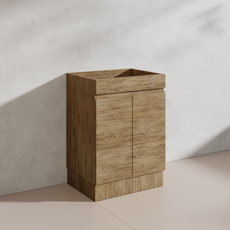 Lukka Camden Modern 600mm Freestanding Vanity E0 MDF Wood Grain PVC Film Cabinet Variant Colour Available