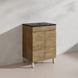 Lukka Camden Modern 600mm Freestanding Vanity E0 MDF Wood Grain PVC Film Cabinet Variant Colour Available