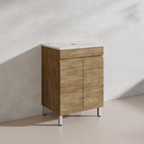Lukka Camden Modern 600mm Freestanding Vanity E0 MDF Wood Grain PVC Film Cabinet Variant Colour Available
