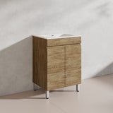 Lukka Camden Modern 600mm Freestanding Vanity E0 MDF Wood Grain PVC Film Cabinet Variant Colour Available