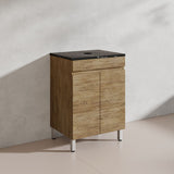 Lukka Camden Modern 600mm Freestanding Vanity E0 MDF Wood Grain PVC Film Cabinet Variant Colour Available