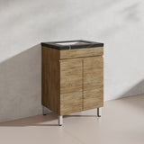 Lukka Camden Modern 600mm Freestanding Vanity E0 MDF Wood Grain PVC Film Cabinet Variant Colour Available