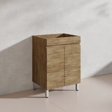 Lukka Camden Modern 600mm Freestanding Vanity E0 MDF Wood Grain PVC Film Cabinet Variant Colour Available