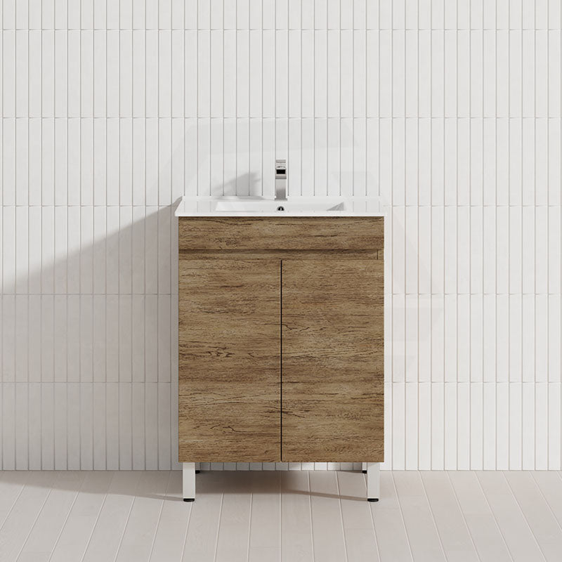 Lukka Camden Modern 600mm Freestanding Vanity E0 MDF Wood Grain PVC Film Cabinet Variant Colour Available