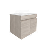 Lukka Camden Modern 600mm Wall Hung Vanity E0 MDF Wood Grain PVC Film Cabinet Variant Colour Available