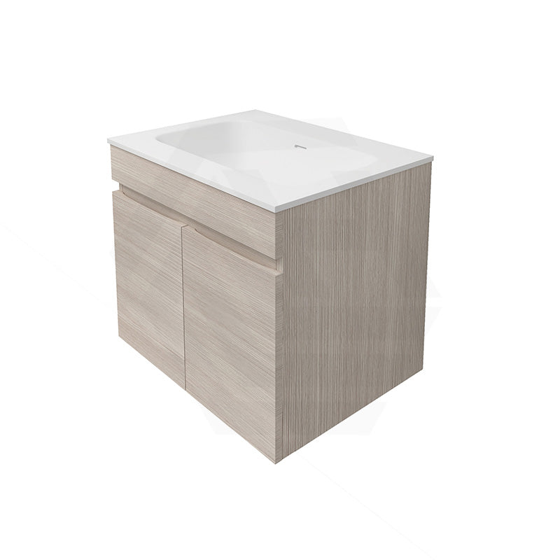 Lukka Camden Modern 600mm Wall Hung Vanity E0 MDF Wood Grain PVC Film Cabinet Variant Colour Available