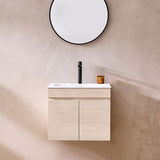 Lukka Camden Modern 600mm Wall Hung Vanity E0 MDF Wood Grain PVC Film Cabinet Variant Colour Available