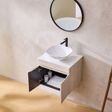 Lukka Camden Modern 600mm Wall Hung Vanity E0 MDF Wood Grain PVC Film Cabinet Variant Colour Available