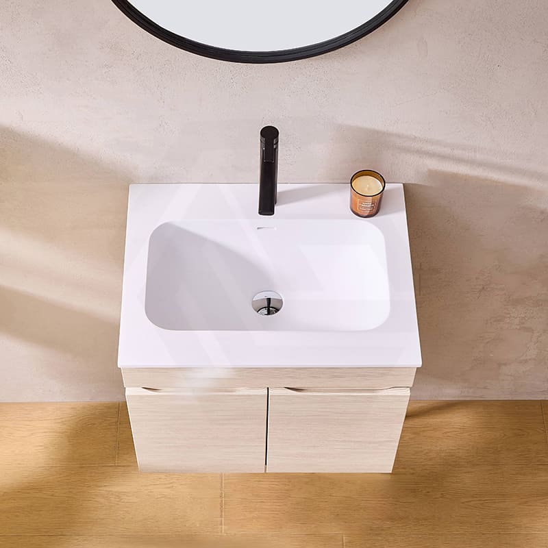 Lukka Camden Modern 600mm Wall Hung Vanity E0 MDF Wood Grain PVC Film Cabinet Variant Colour Available