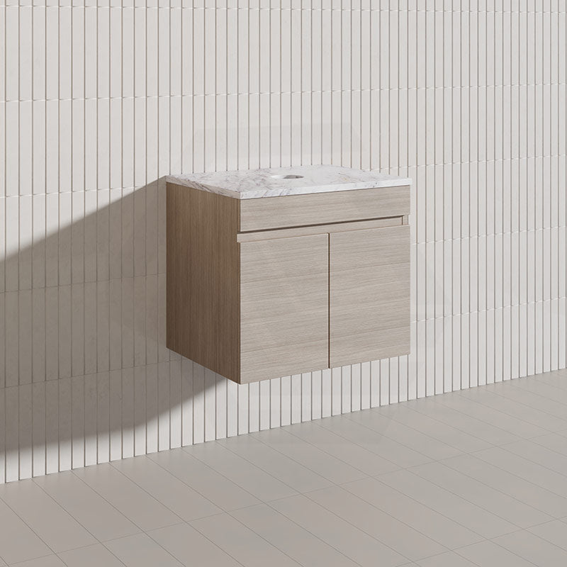 Lukka Camden Modern 600mm Wall Hung Vanity E0 MDF Wood Grain PVC Film Cabinet Variant Colour Available