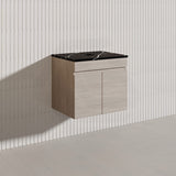 Lukka Camden Modern 600mm Wall Hung Vanity E0 MDF Wood Grain PVC Film Cabinet Variant Colour Available