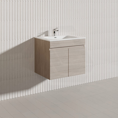 Lukka Camden Modern 600mm Wall Hung Vanity E0 MDF Wood Grain PVC Film Cabinet Variant Colour Available