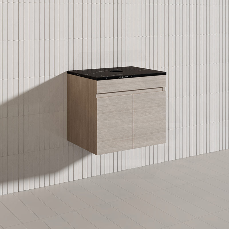 Lukka Camden Modern 600mm Wall Hung Vanity E0 MDF Wood Grain PVC Film Cabinet Variant Colour Available